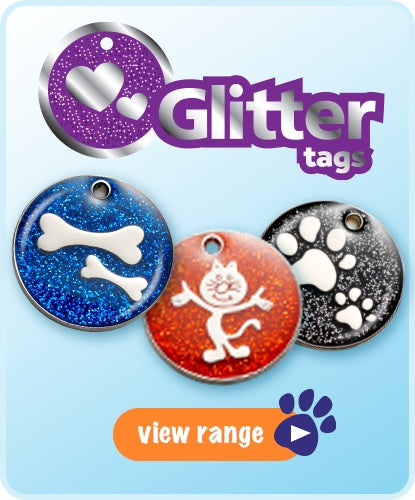 Glitter Enamel and Steel Pet ID Tags