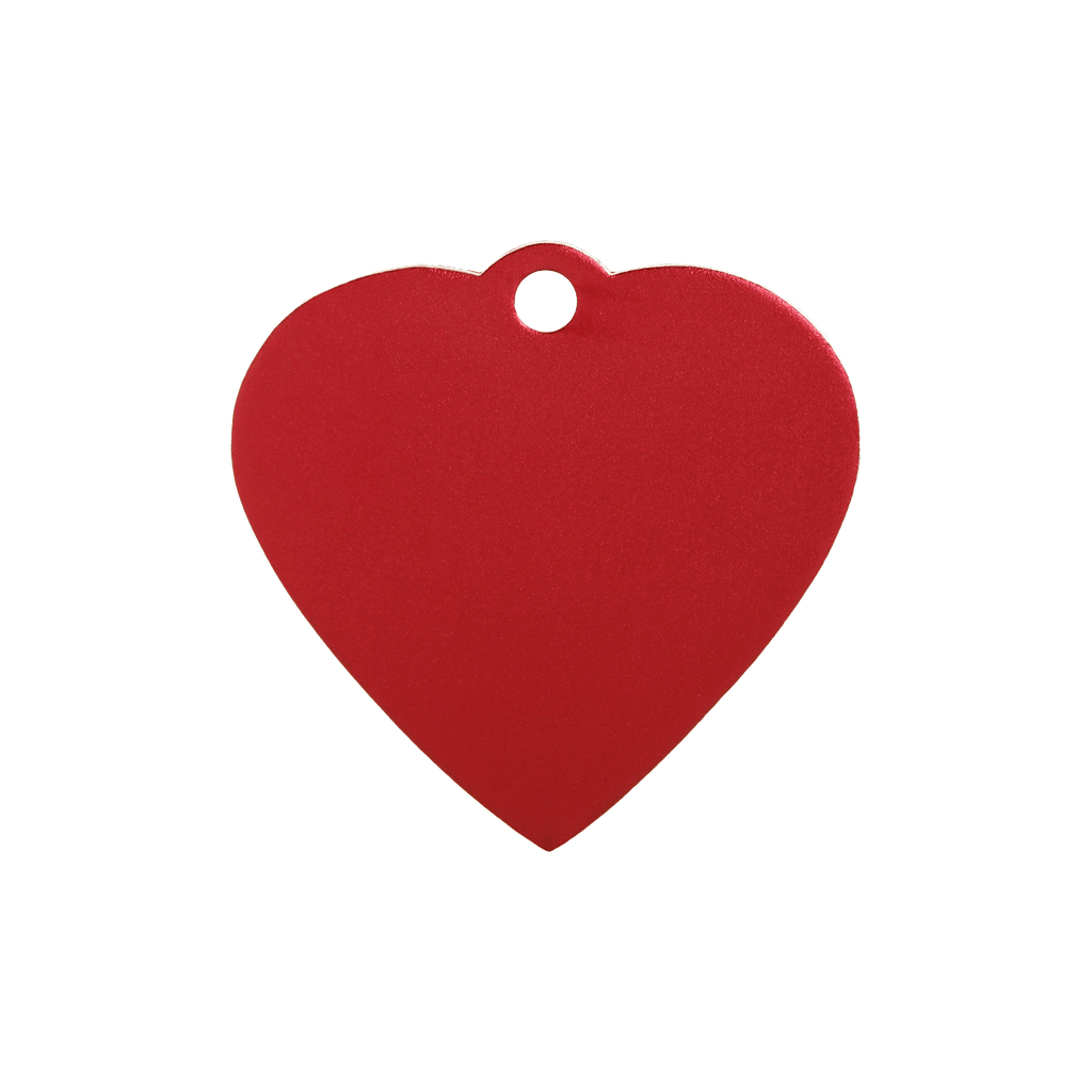 Aluminium Red Heart Pet Tag