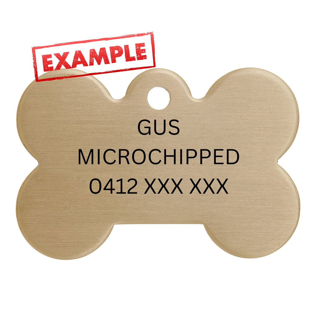 Brass Bon Dog ID Tag Engraved