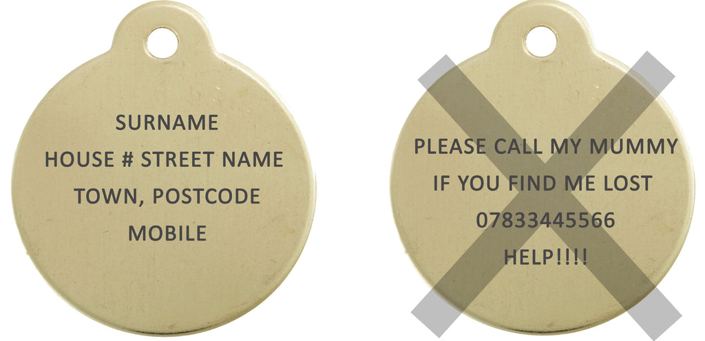 Brass Round Pet ID Tag