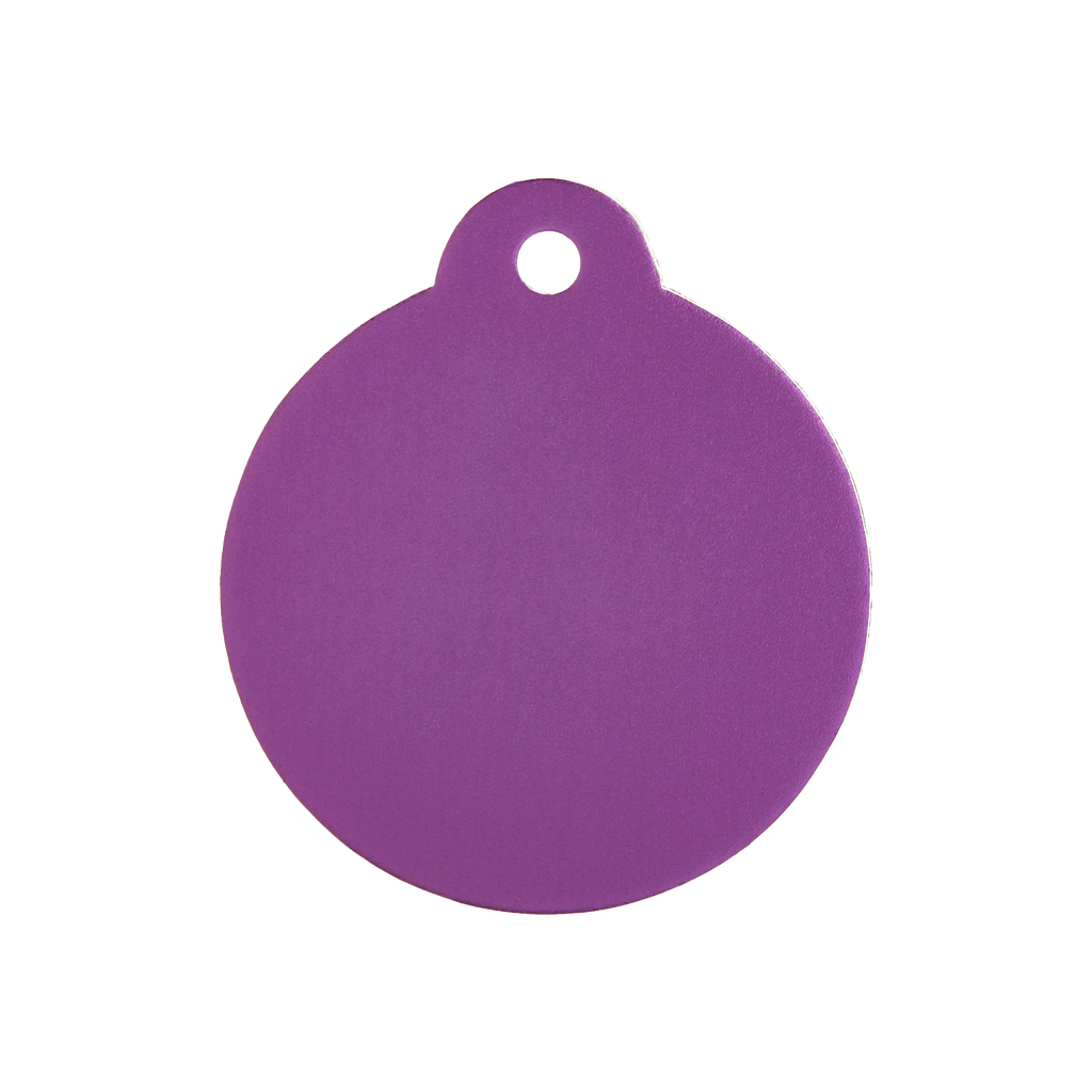 Aluminium Purple Disc Pet Tag