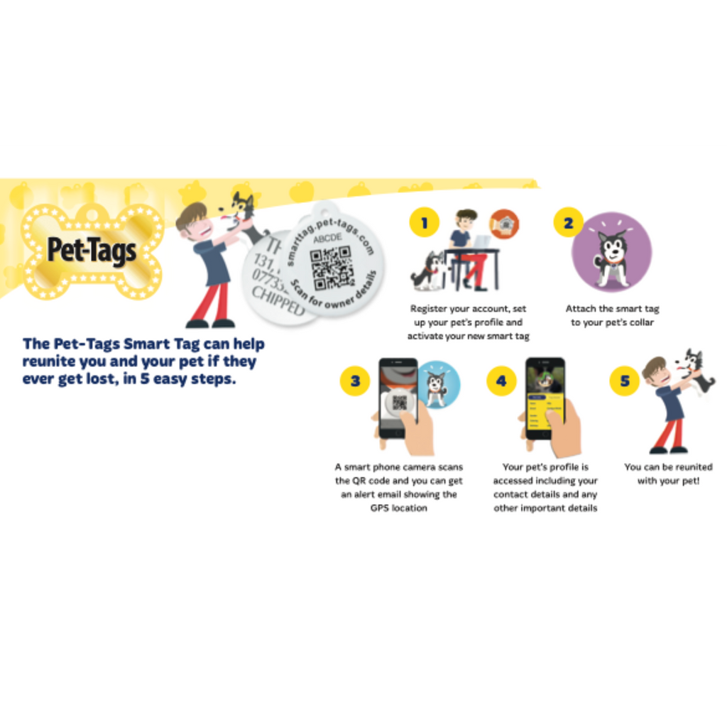 Smart Pet Tag with QR Code and Engraving