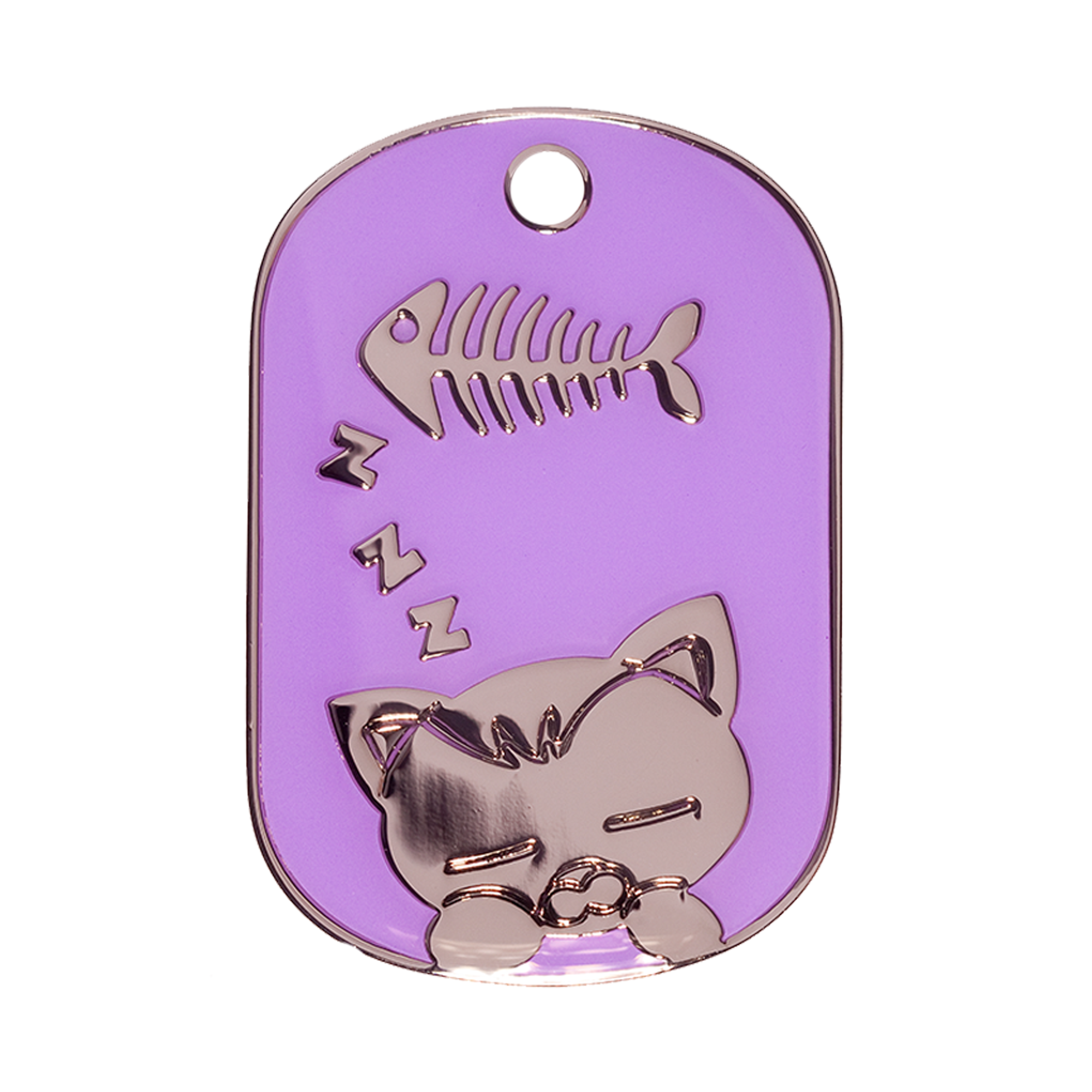 Purple Sleeping Cat Pet Tag - Shop our Fashion Pet ID Name Tags