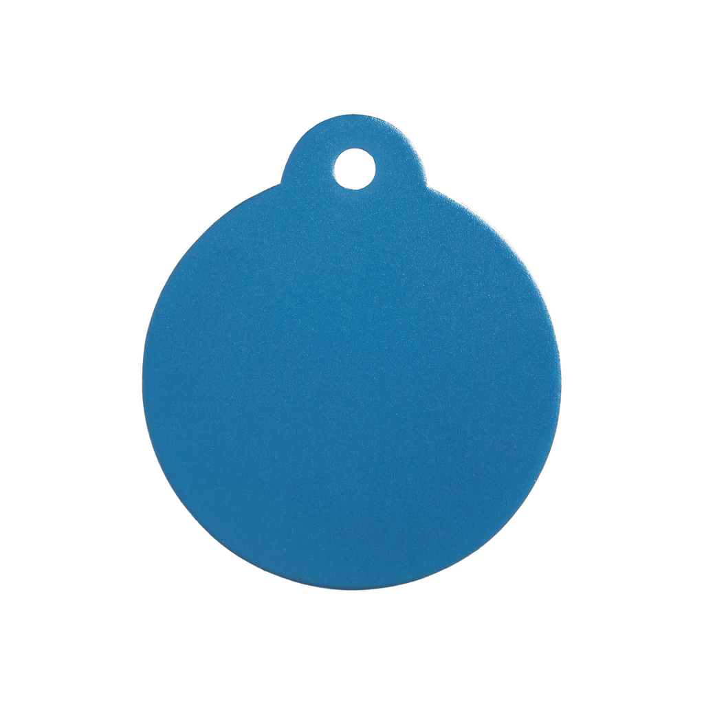 Round Aluminium Blue Dog ID Tag