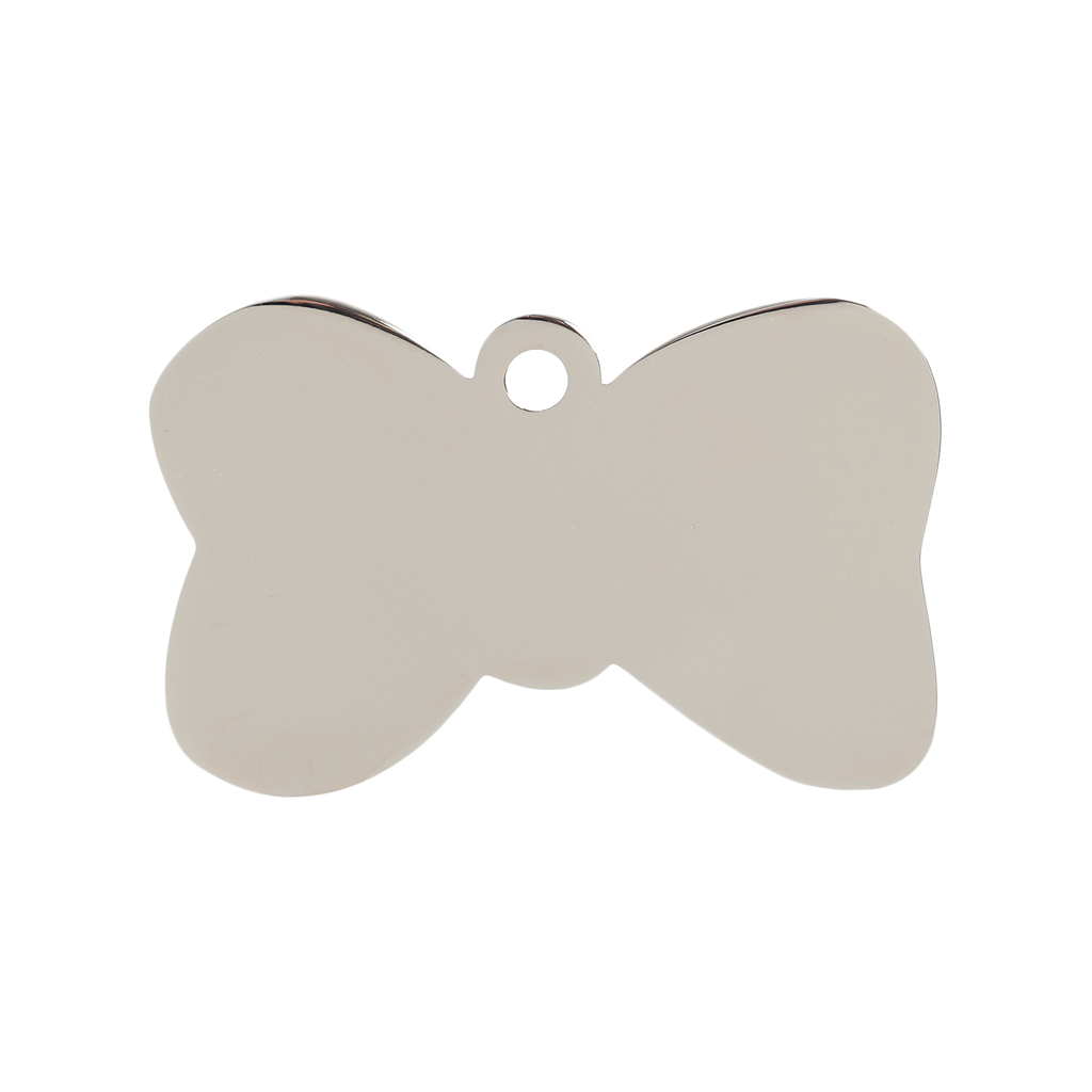 Large White Bowtie Dog ID Tag