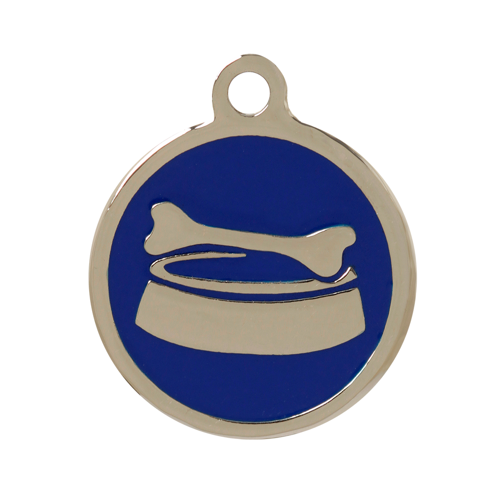 Blue Bone and Bowl Pet Tag