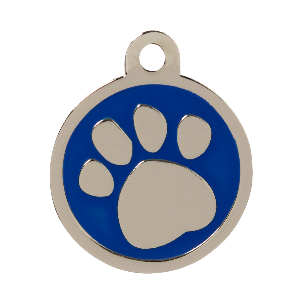 Pawprint Design Blue Pet Tag