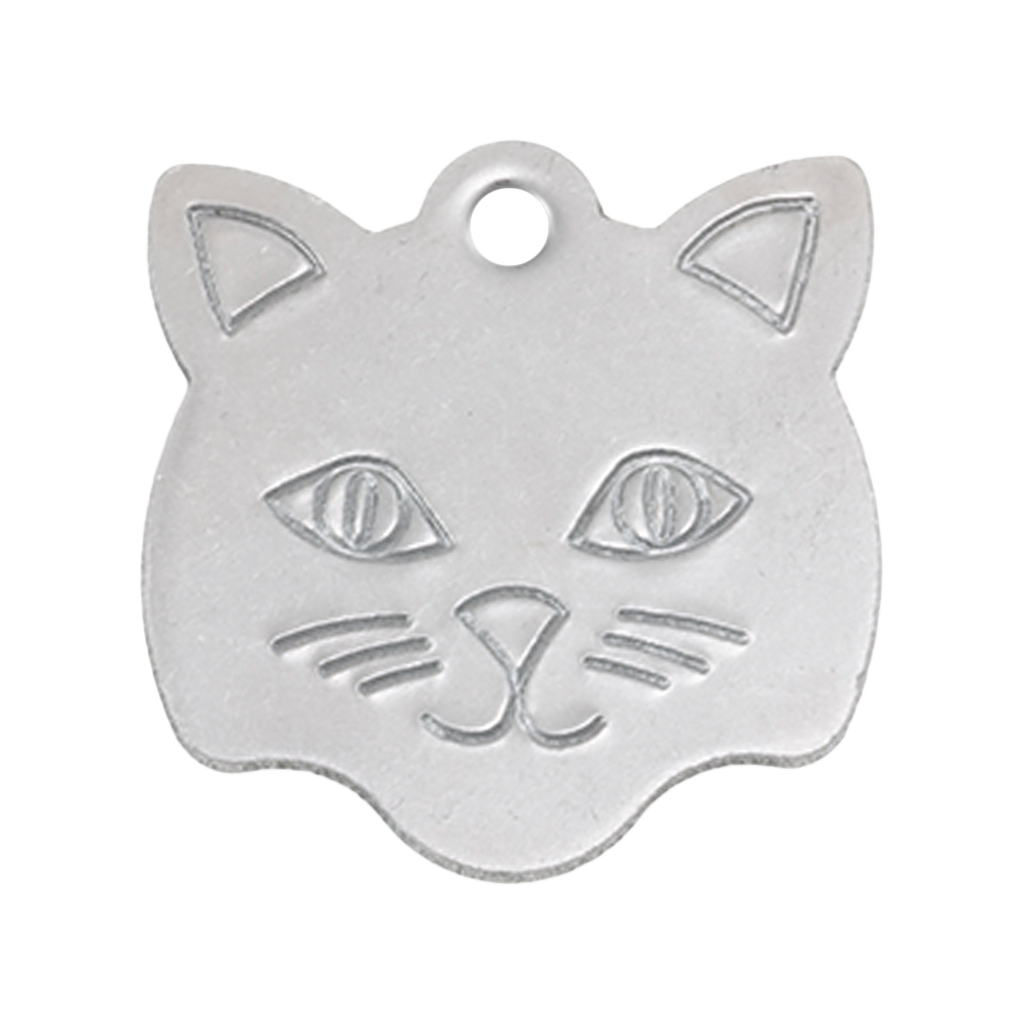 Stainless Steel Cat Face Cat ID Tags
