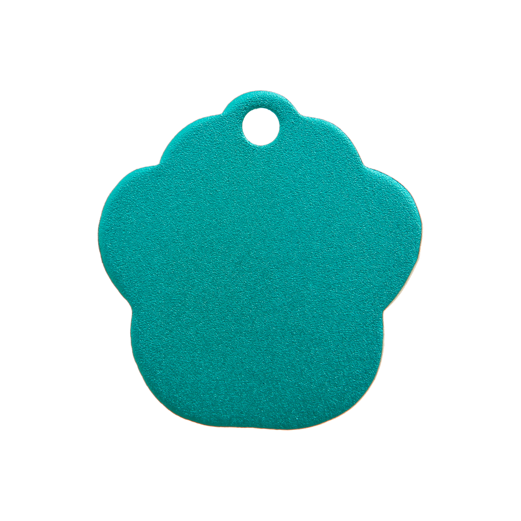 Green Aluminium Paw Pet Tag