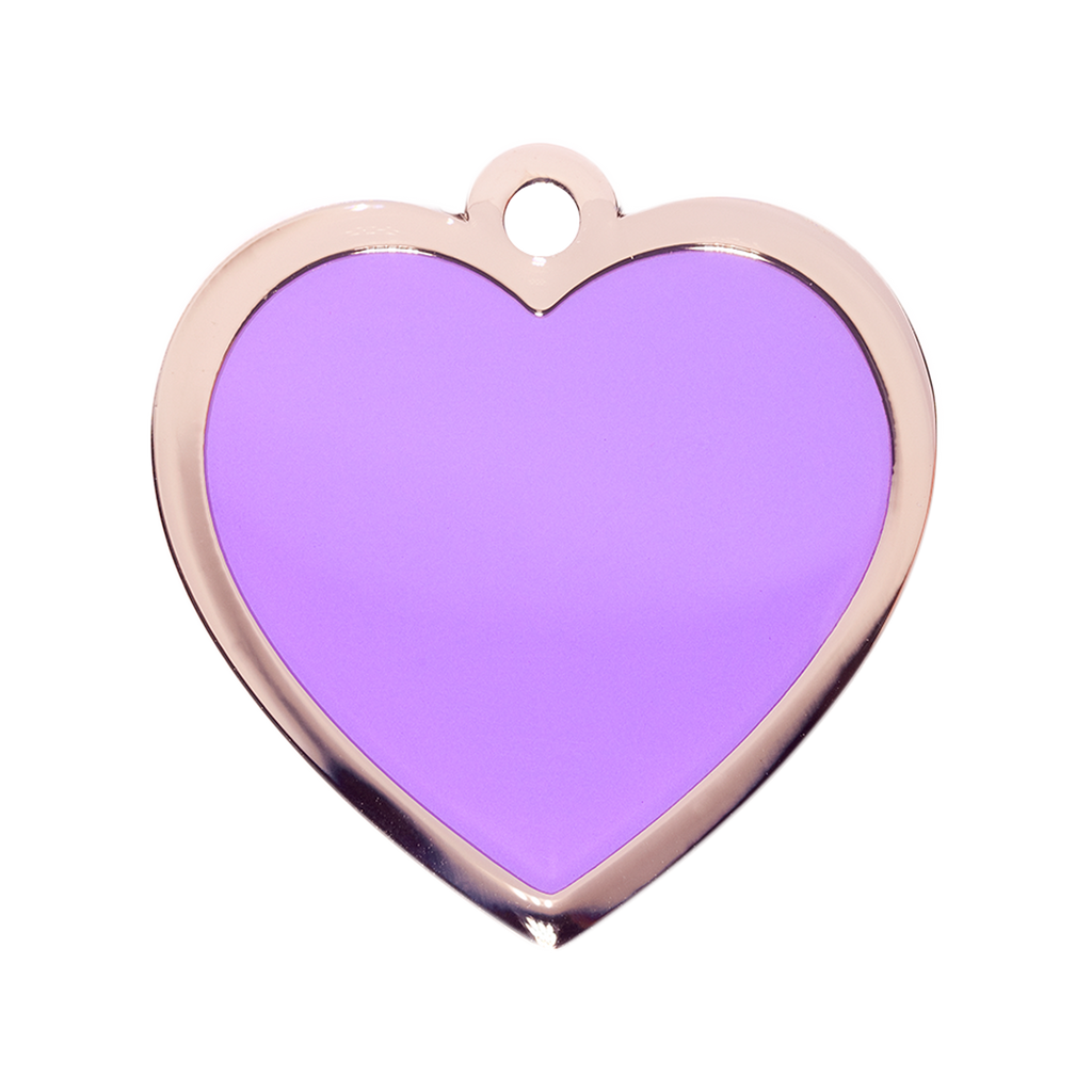 Large Purple Heart Dog ID Tag