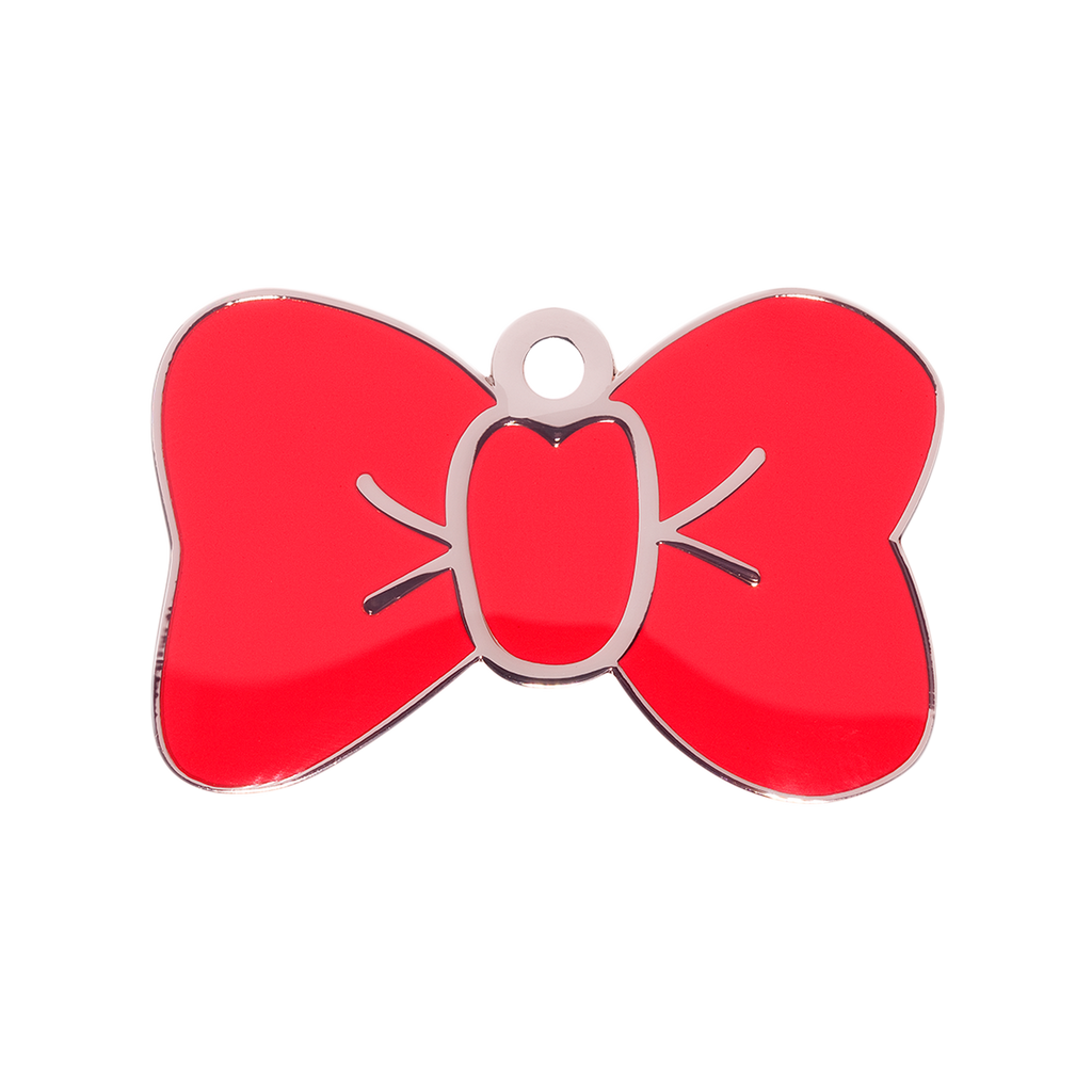 Large Red Bowtie Dog ID Tag
