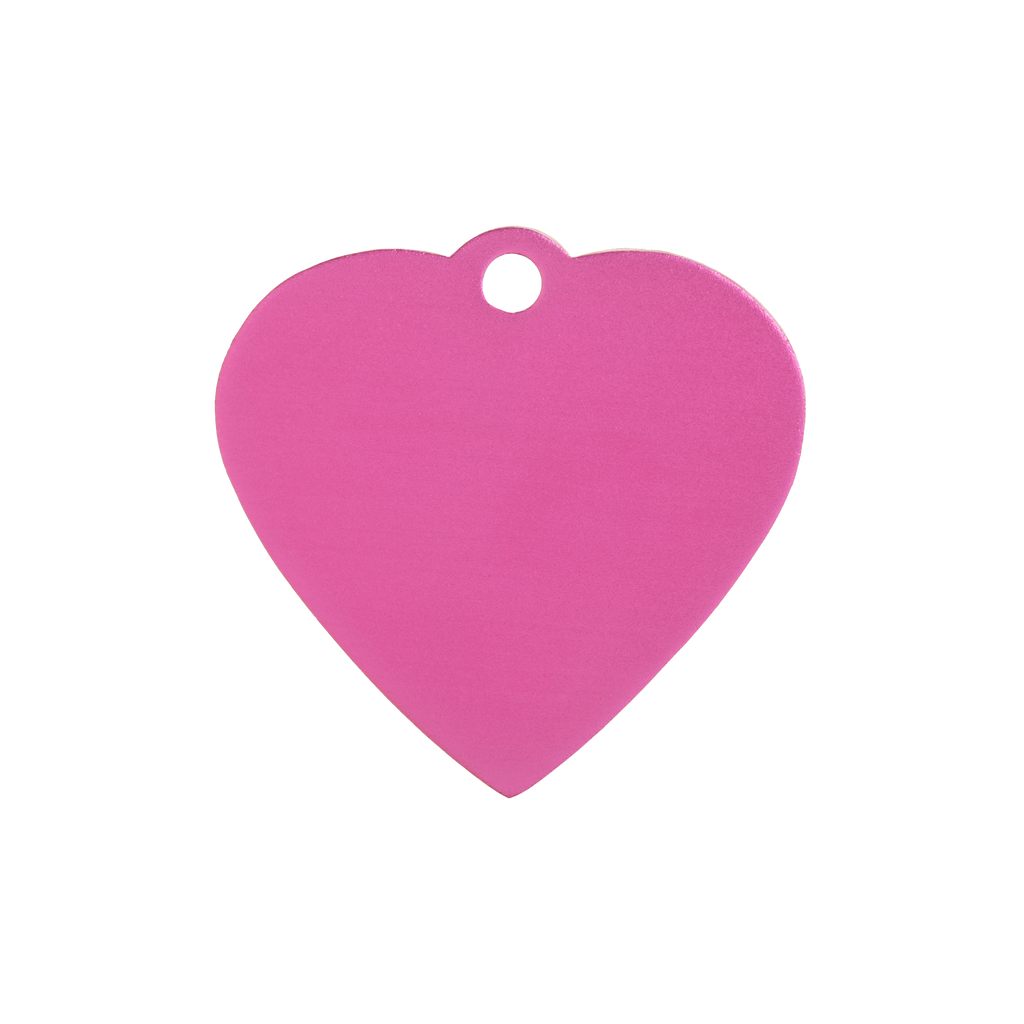 Pink Aluminium Heart Pet Tag