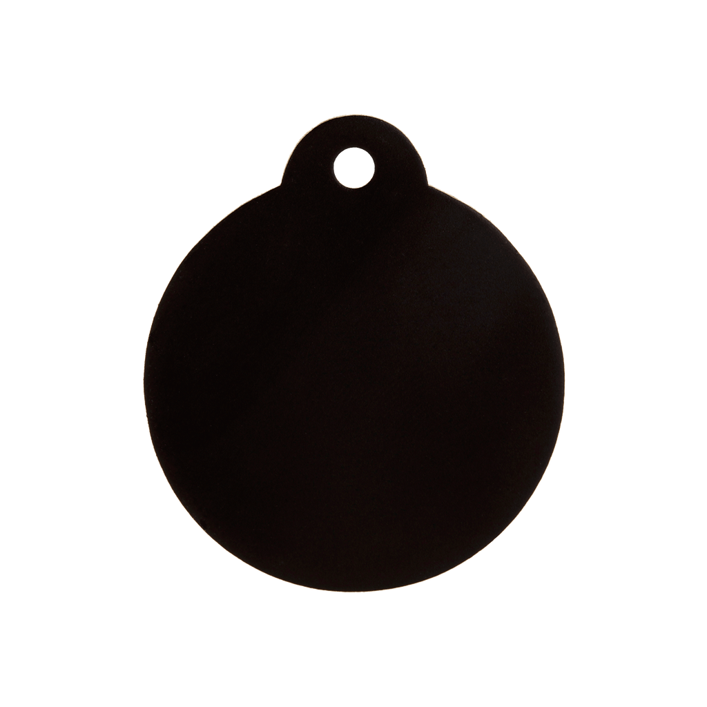 Round Aluminium Black Pet Tag