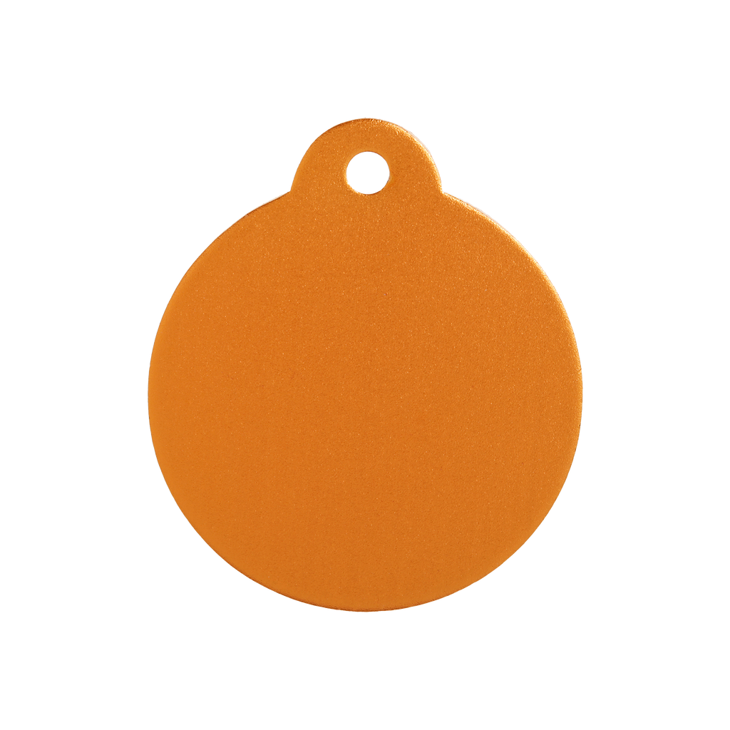 Round Aluminium Orange Pet Tag