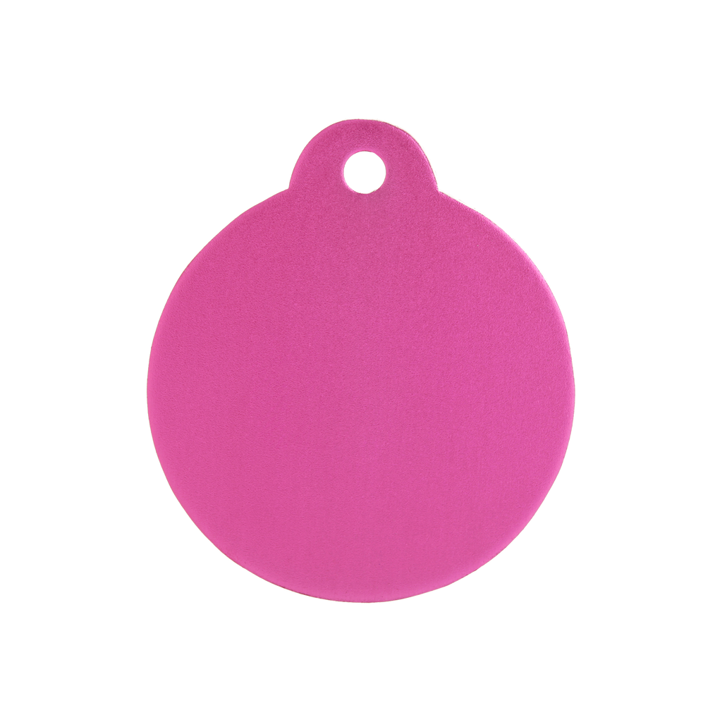 Round Aluminium Pink Pet Tag