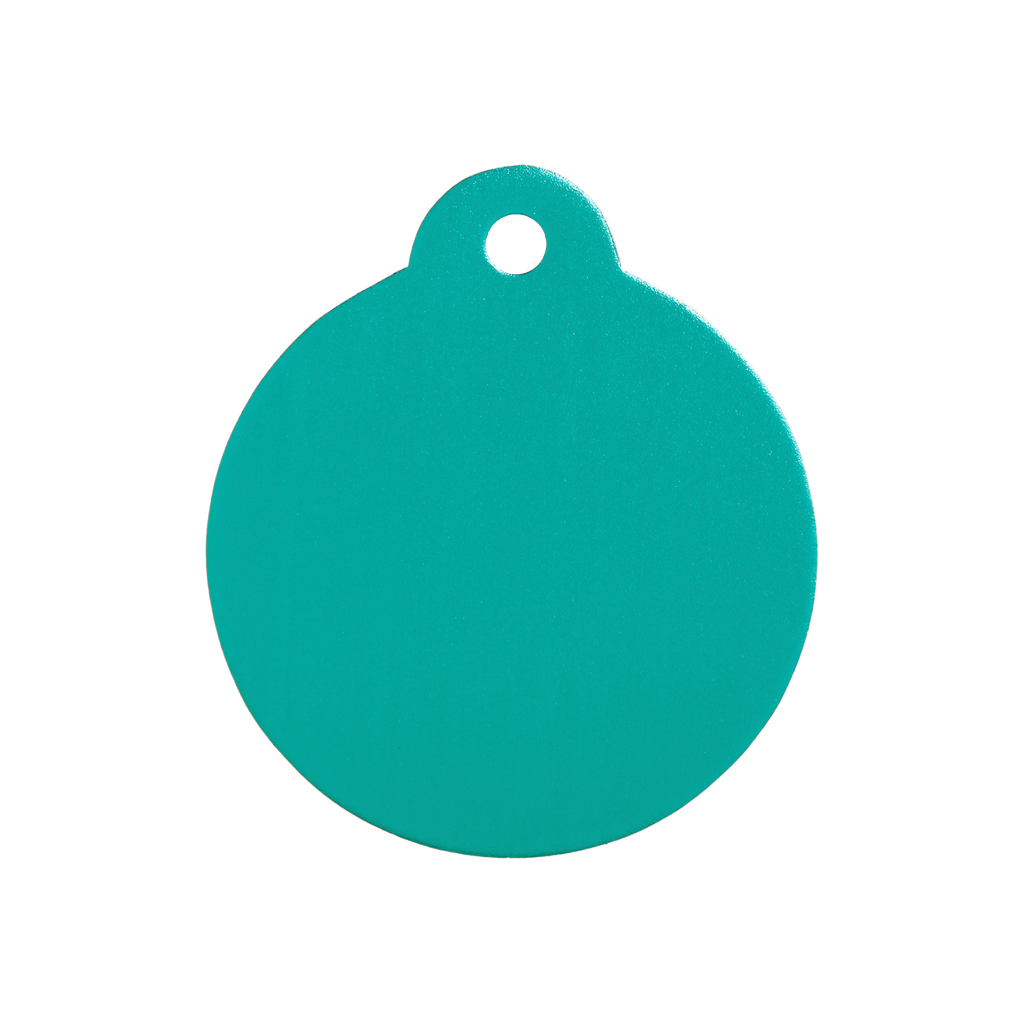 Round Aluminium Green Pet Tag