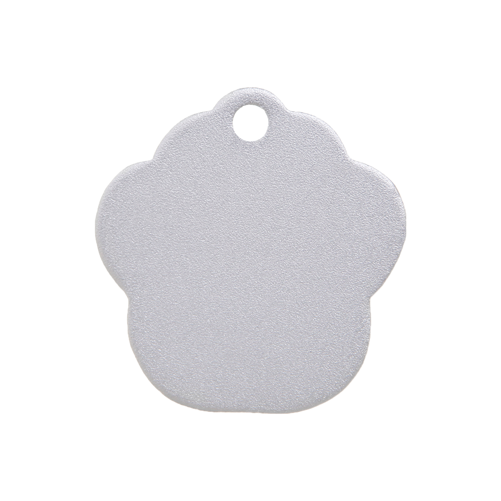 Silver Aluminium Paw Pet Tag