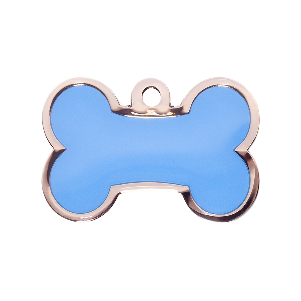 Small Blue Bone Dog ID Tag