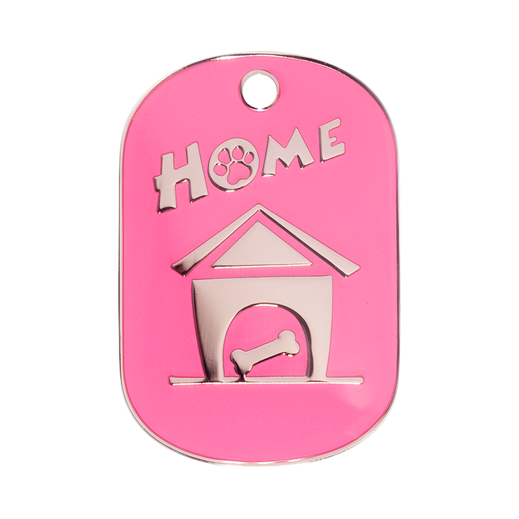 Small Pink Home Design Pet Tag