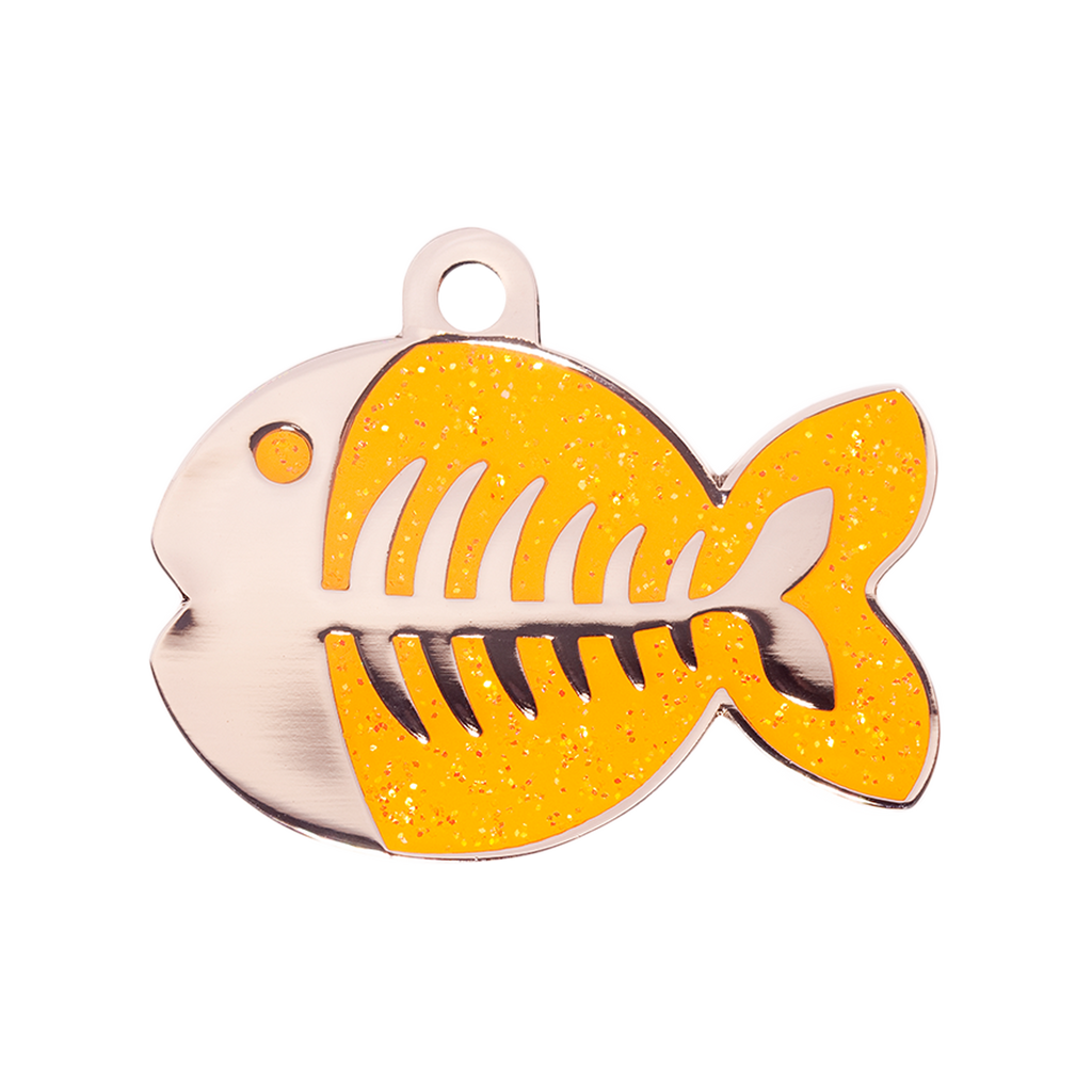 Sparkly Orange Fish Cat Tag