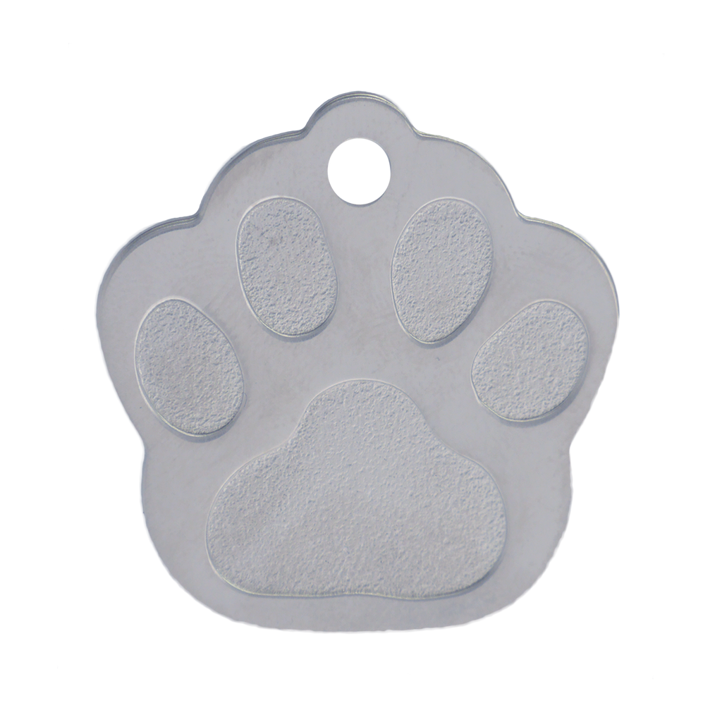 Stainless Steel Pawprint Pet ID Tags